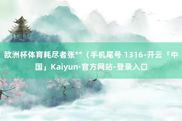 欧洲杯体育耗尽者张**（手机尾号 1316-开云「中国」Kaiyun·官方网站-登录入口