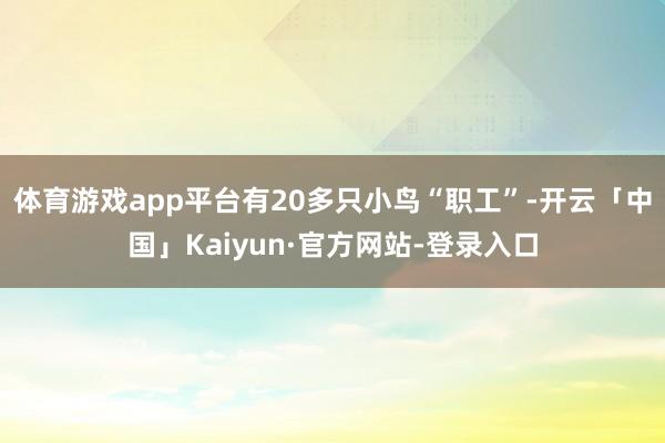 体育游戏app平台有20多只小鸟“职工”-开云「中国」Kaiyun·官方网站-登录入口