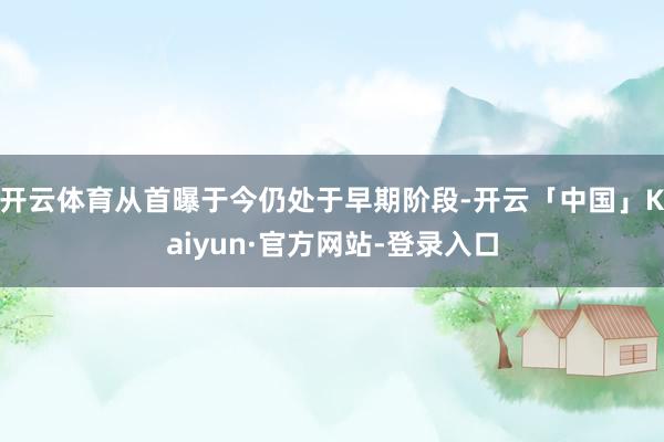 开云体育从首曝于今仍处于早期阶段-开云「中国」Kaiyun·官方网站-登录入口