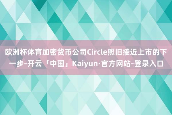 欧洲杯体育加密货币公司Circle照旧接近上市的下一步-开云「中国」Kaiyun·官方网站-登录入口