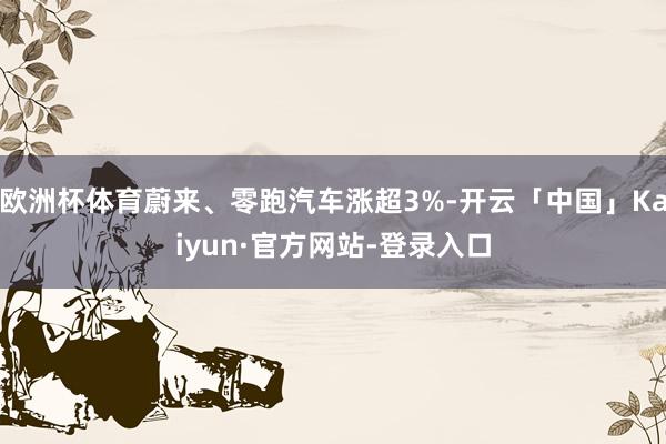 欧洲杯体育蔚来、零跑汽车涨超3%-开云「中国」Kaiyun·官方网站-登录入口