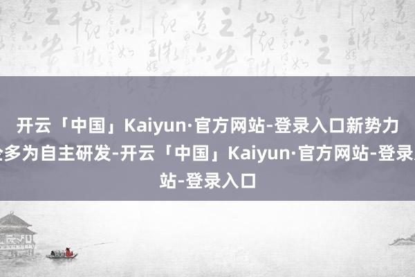 开云「中国」Kaiyun·官方网站-登录入口新势力车企多为自主研发-开云「中国」Kaiyun·官方网站-登录入口