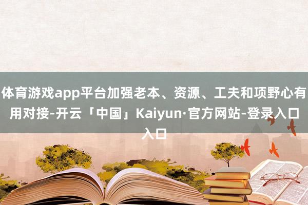 体育游戏app平台加强老本、资源、工夫和项野心有用对接-开云「中国」Kaiyun·官方网站-登录入口