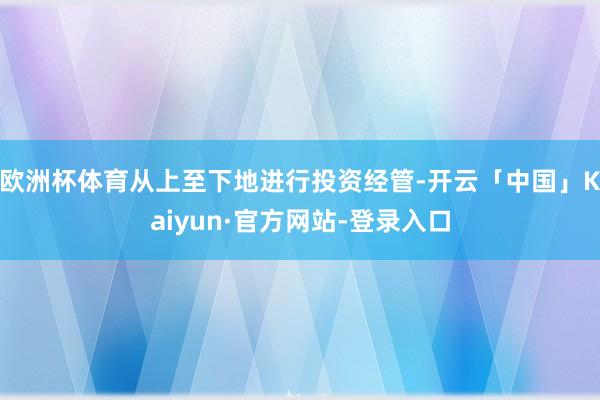 欧洲杯体育从上至下地进行投资经管-开云「中国」Kaiyun·官方网站-登录入口