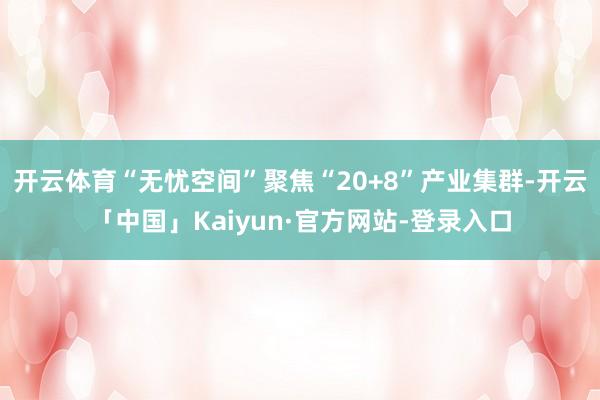 开云体育“无忧空间”聚焦“20+8”产业集群-开云「中国」Kaiyun·官方网站-登录入口
