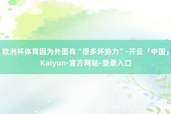 欧洲杯体育因为外面有“很多坏势力”-开云「中国」Kaiyun·官方网站-登录入口