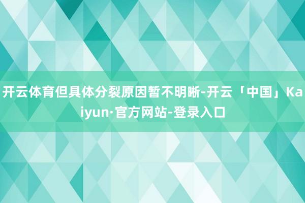 开云体育但具体分裂原因暂不明晰-开云「中国」Kaiyun·官方网站-登录入口