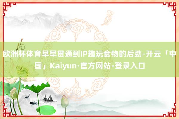 欧洲杯体育　　早早贯通到IP趣玩食物的后劲-开云「中国」Kaiyun·官方网站-登录入口