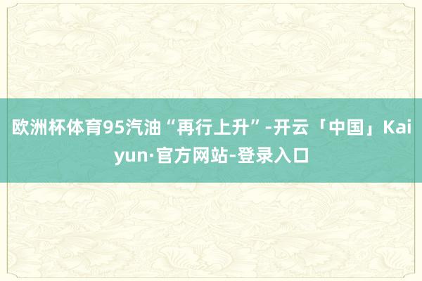 欧洲杯体育95汽油“再行上升”-开云「中国」Kaiyun·官方网站-登录入口