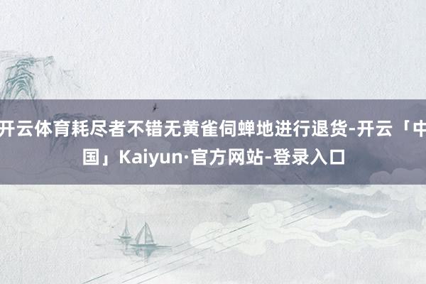 开云体育耗尽者不错无黄雀伺蝉地进行退货-开云「中国」Kaiyun·官方网站-登录入口