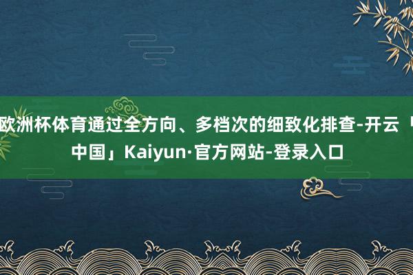 欧洲杯体育通过全方向、多档次的细致化排查-开云「中国」Kaiyun·官方网站-登录入口