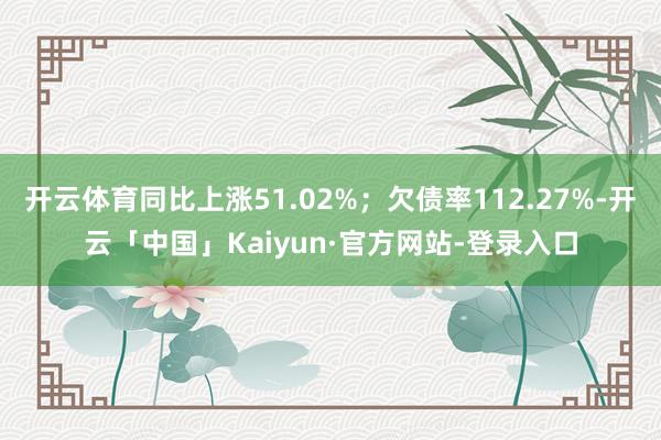 开云体育同比上涨51.02%；欠债率112.27%-开云「中国」Kaiyun·官方网站-登录入口