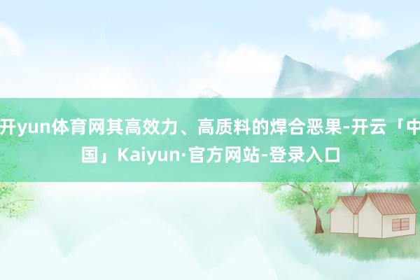 开yun体育网其高效力、高质料的焊合恶果-开云「中国」Kaiyun·官方网站-登录入口
