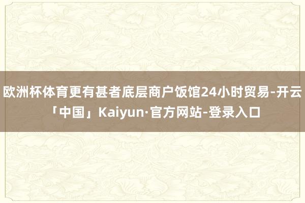 欧洲杯体育更有甚者底层商户饭馆24小时贸易-开云「中国」Kaiyun·官方网站-登录入口